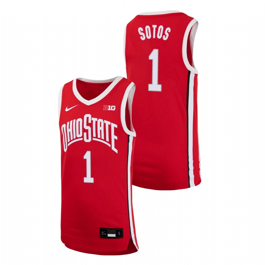 Ohio State Buckeyes Youth NCAA Jimmy Sotos #1 Scarlet Nike Replica College Basketball Jersey MJU7549ON